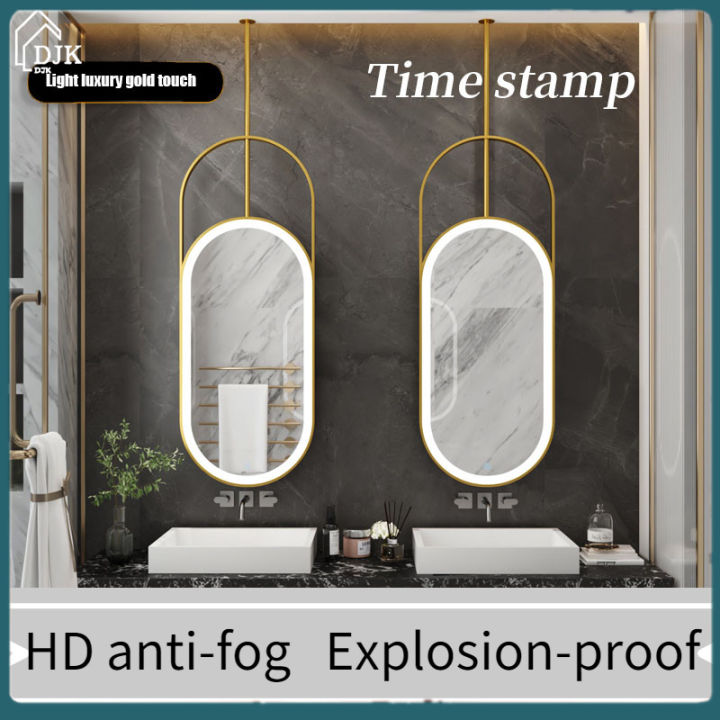 40X70CM/50x80CM Smart Wrought Iron Oval Bathroom Hanging Mirror Hotel