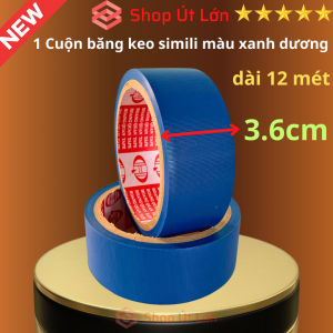 1 Cuộn băng keo simili màu xanh dương rộng 3.6cm dài 12 mét lõi giấy 3mm giá tại xưởng