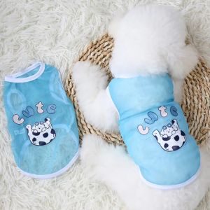FMSRZX Breathable Pet Mesh Vest Soft Thin Cat Sunscreen Vest Dog Costumes Cartoon Pattern Dog Clothes Spring