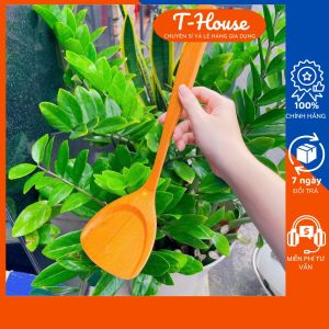 Sạn gỗ cong cao cấp hàng đẹp 35x10 dùng để xào thức ăn xẻng gỗ