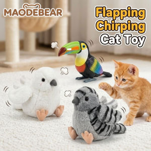 MAODEBEAR Flying Bird Cat Toy Interactive Chirping Bird Cat Toy Electric Flapping Bird Pet Toy Kucing