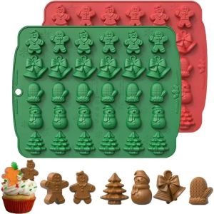 HOTOTO Non-Stick Surface Silicone Chocolate Mold High Temperature Resistant Christmas Pattern 3D Chocolate Mold Reusable DIY Cake Decorating Mold For Christmas Party