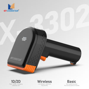 GTCODESTAR GT-3302 Wireless 2D Barcode Scanner  2.4G QR Code Reader 1D Handheld Barcode Reader Wired Barcode Scan Gun for Supermarket