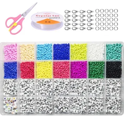 🔥🔥5000Pcs Rice Beads DIY Beaded Bracelet Material Early Education Alphabet Beads Jewelry Accessories Making and Crafts Set🔥🔥