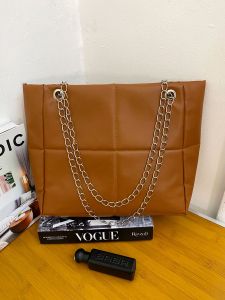 Tas Tote Bag Wanita Rantai Bahan Kulit Sintetis Korea Style