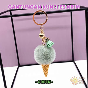 TAIYO Aksesoris Gantungan Kunci Es Krim Bulu Ice Cream Keychain Fashion Tas Lucu