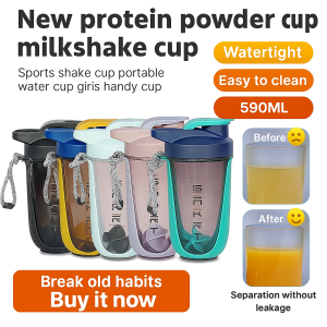 New 590ML Protein Shake Cup for All Year Adults and Female Sports Enthusiasts  Portable with Mixing Ball for Healthy Hydration