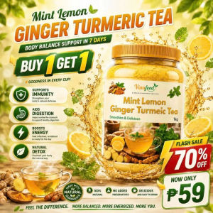 [BUY 1 GET 1] Fresh Zing Ginger Turmeric Tea | Premium Herbal Tea Drink |  Instant Wellness Tea