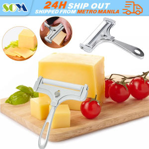 【Local Warehouse】1pc Cheese Slicer Adjustable Grater Planer Aluminum Butter Nonstick Home Kitchen Slicing Tool Wire Cheese Slicer Adjustable Thickness Cheese Cutter For Soft Semi-Hard Cheeses Kitchen Cooking Tool