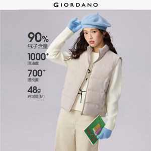 Giordano Beau Monde Women Stand collar duck down vest Free Shipping 13375670