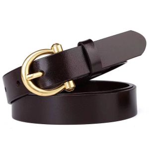 Eason Mall COD H-#1030 Korean Fashion Ladies Accessories Simple Retro Golden Metal Semicircle Leather Belt