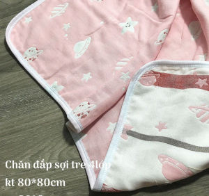 Khăn tấm 4 lớp hình 2 mặt siêu mềm mịm mát cho bé
