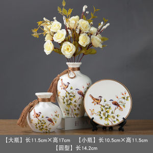 Nordic Decorative Vase Set of 3 for Living Room Ceramic Vases with Peacock Decor Ceramic Vase Set Decoration Home Living Room