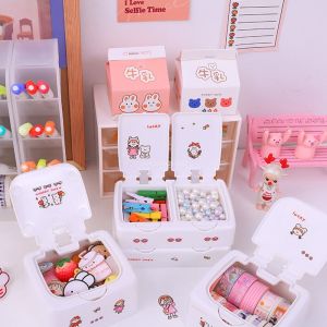 Cute Press Storage Box Desktop Organiser Jewellery Storage Box Dormitory Organising DIY Press Organiser