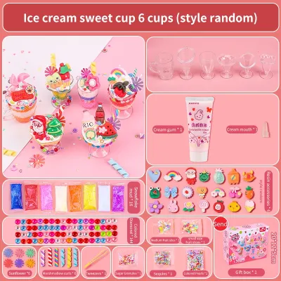 Childrens Diy Handmade Ice Cream Toys Colored Clay Ice Cream Toy Girl‘s DIY Toys