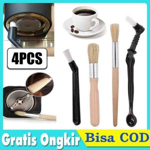 4pcs/set 2 in 1 Sikat Sendok Pembersih Mesin Kopi Espresso Nylon Cleaning Brush