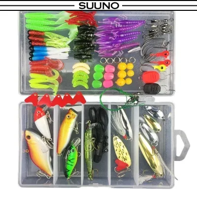 SUUNO Fishing Lure Set Umpan Casting Set Combo Soft Plastic Lure Gewang Katak Soft Frog Minnow Pencil Spoon Jig Head H Umpan Kolam Accessories Tool Kit System Device Equipment Gadget Supply Essential Solution