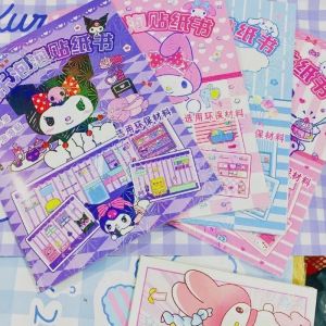 Quiet Book Bubble Sticker Sanrio Series Cute Girl Dress Up Sticker Book Girl Hand-Decompressed Book Kuromi Children Gifts