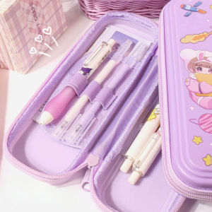 Pencil Case Holder Multifunctional Pouch Cute Capybara Design Stationery Bag Canvas Student Beg Alat Tulis