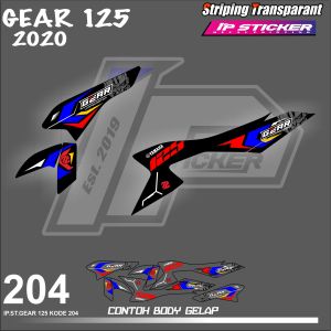 GEAR 125 2020 (COD) STIKER STRIPING MOTOR YAMAHA GEAR 125 2020  - LIST GRAFIK SIMPLE WARNA VARIASI IP DESAIN RACING HOLOGRAM DAN TRANSPARAN BISA COD IP.KODE 204