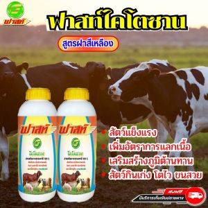 สัตว์แข็งแรง เพิ่มอัตราการแลกเนื้อ ไคโตซานฟาสท์ฝาเหลือง 2 ขวด ใช้ได้ดีกับสัตว์ทุกชนิด วัวท้อง วัวเล็ก วัวเด็ก วัวป่วย วัวแม่ลูกอ่อนใช้ได้