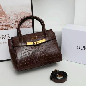GS Guessing the house 2025 New foreign trade European and American retro fashion platinum bag with crocodile pattern solid color single shoulder crossbody womens bag