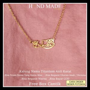 kalung nama anak perempuan kalung nama titanium anti karat kalungnama aksesoris wanita necklace titanium aksesoris fashion