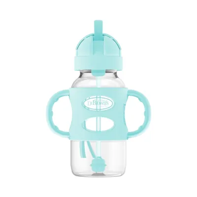 Dr. Browns Training Cup 9oz/270ml Wide-neck Sippy Straw Cup with Silicone Handles (6m+)