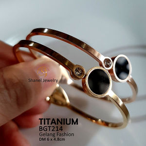 Gelang Titanium Wanita Model Bangle Jam Perhiasan Fashion Import Kualitas Premium Fashionable Stylish Cocok dipakai pesta jalan-jalan kado hadiah keren simple BGT214