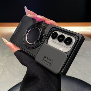 Slide Camera Protect Magnetic Bracket Case for Samsung ZFold 8 Ultra 7 6 ZFlip 8 6 7FE For Magsafe Charge Shockproof Matte Cover