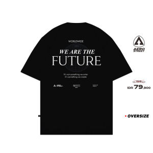 Aerostreet T Shirt Oversize Future Hitam Kaos FADAA