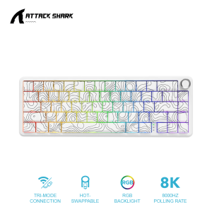 Attack Shark X65 PRO Wired/Wireless Tri-Mode 8KHz Gaming Keyboard with RGB Backlight and Magnetic Switches