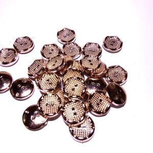 Kancing Baju Wanita Kancing Kemeja Ukuran 20L dan 24L Dua Lubang Motif Bintik Warna Emas 010206