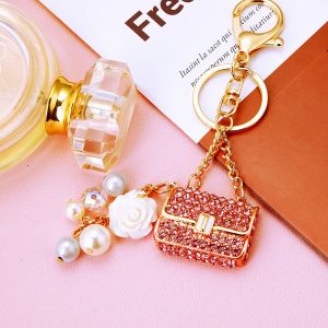 [SPRINTT] GK046 Gantungan Kunci Diamond Tas Kecil Liontih Bunga Cantik Mobil HP Tas Good Luck Keychain Pria Wanita