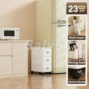 SALVO 3-7 Layer Slim Plastic Drawer Cabinet Slim Drawer Organizer Kitchen Cabinet Organizer Durabox With Wheels