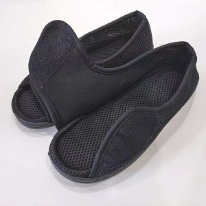 Banchugw Diabetic Shoes for Men Extra Wide Slip-on Shoes for Swollen Feet Adjustable Elderly Sandals