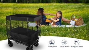 Outdoor Wagon Cart Accessories - Wagon Rain Cover Wagon Mosquito Net Wagon Push Rod Wagon Roof