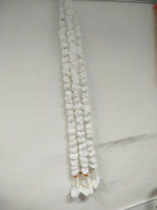 Traditional Handcrafted Artificial Marigold Flower String with pearl finished acrylic beads and gota ball | Diwali Decoration (Size - 4.5 ft length | Pack of 1 pc)