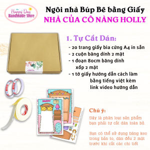Nhà Búp Bê Bằng Giấy chủ đề Nhà của cô nàng Holly - DIY Tự Làm cùng Con - Sách Búp Bê Bóc Dán Giúp Bé Tự Chơi - SP12