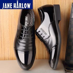 [Free Shipping] Jerehalo MenS Leather Shoes Height-Increasing Business Casual Trendy Korean Style Pointed-Toe Breathable Leather Shoes For Men