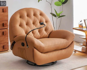 Ghế Béo Sofa Thư Giãn Đọc Sách Chân Bập Bênh Xoay 360° Ngả Điện Tay Cầm Điện Thoại