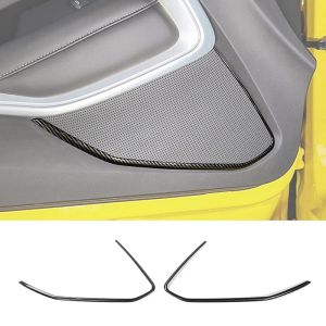 OnlyF U ABS Carbon Fiber Inner Door Side Speaker Decoration Trim Stickers For Chevrolet Camaro 2017 Up Car Interior Accessories 5T9N4