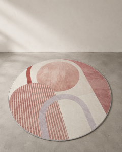 Dusty Cloud Home Angel Round Carpet