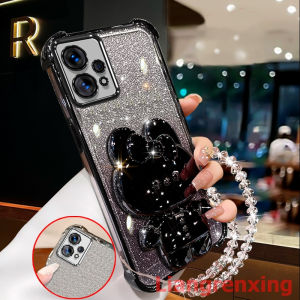 Case for Realme 9 pro plus realme 9i realme 9 pro + phone casing Softcase shockproof Cover new design aesthetic Rabbit makeup mirror with holder Lanyard SJSFTUZJ02