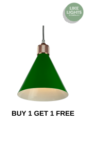 LikeLights Vintage Green Cone Pendant Lamp with Rose Gold Accent | Modern Hanging Ceiling Light | Dining Room Bedside Bar Counter & Café | Peranakan Old Money Designer Lighting | Buy 1 Get 1 Free Singapore