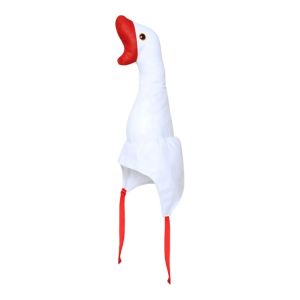 GOOD STUFF Plush Big Goose Headgear White/Pink Creative Cartoon Goose Hat Funny Unique Halloween Party Hat Halloween Party