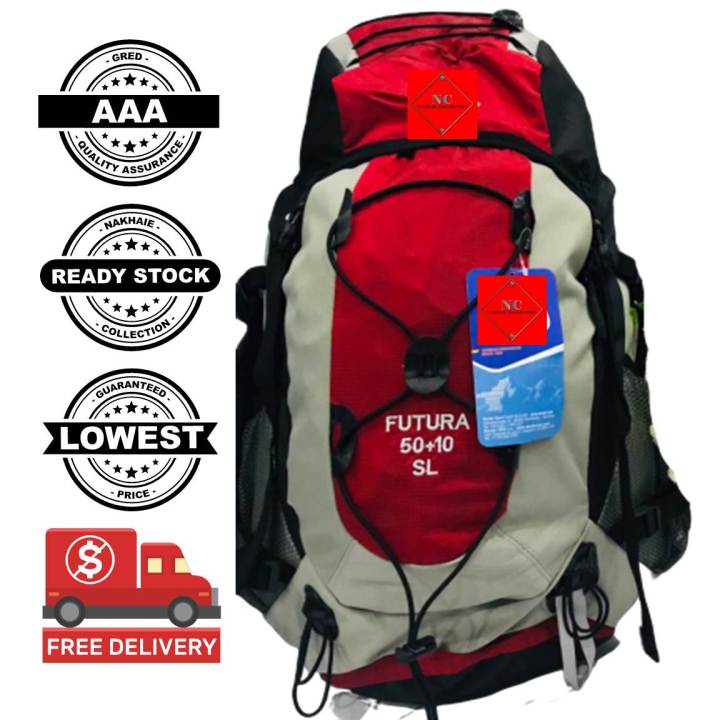 MERAH 60 LITER BEG BAG DEUTER TRAVEL BACKPACKS HIKING NAKHAIE