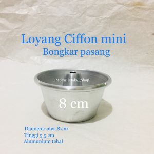 Loyang cifon mini uk 8 cm/Loyang cifon mini bongkar pasang/cifon mini tanpa sambungan/loyang kue/Cetakan kue/alumunium/alat baking/alat dapur/bisa cod