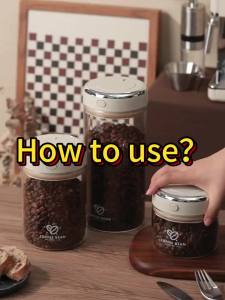 500/1100/1700 Coffee Beans Vacuum Sealed Tank Glass Food Storage Jars with CO2 Valve Household Moisture-proof Airtight Container