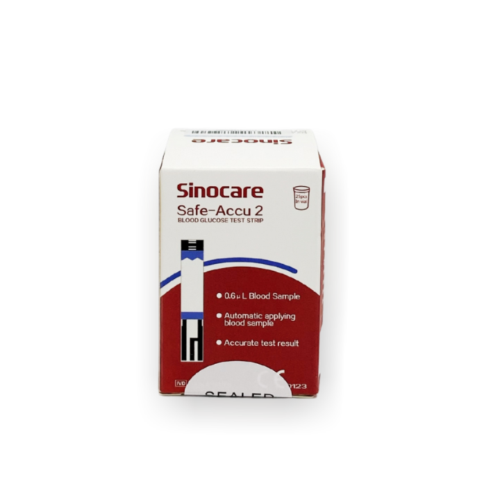 Sinocare Safe Accu 2 Strips 25pcs for Safe Accu 2 Glucometer ONLY (For ...